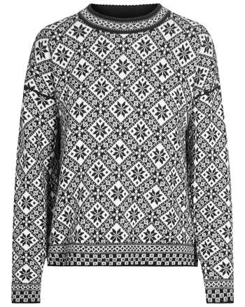 Dale of Norway Bjorøy Women\'s Sweater - Black/Off White/Raspberry
